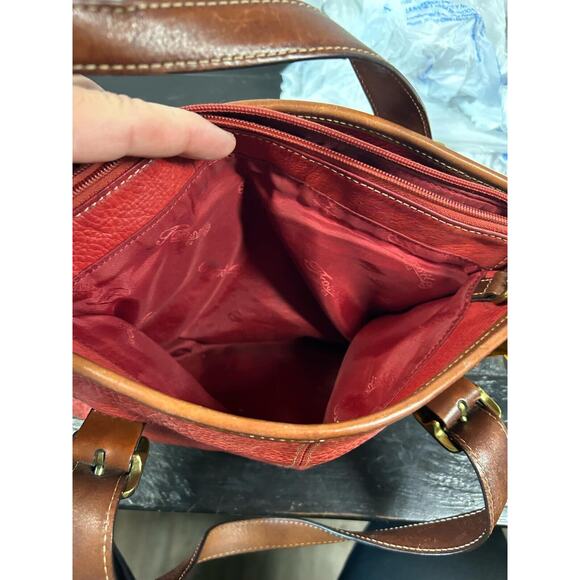 Vintage Fossil Red Pebbled Leather Purse Shoulder Bag - Picture 12 of 13